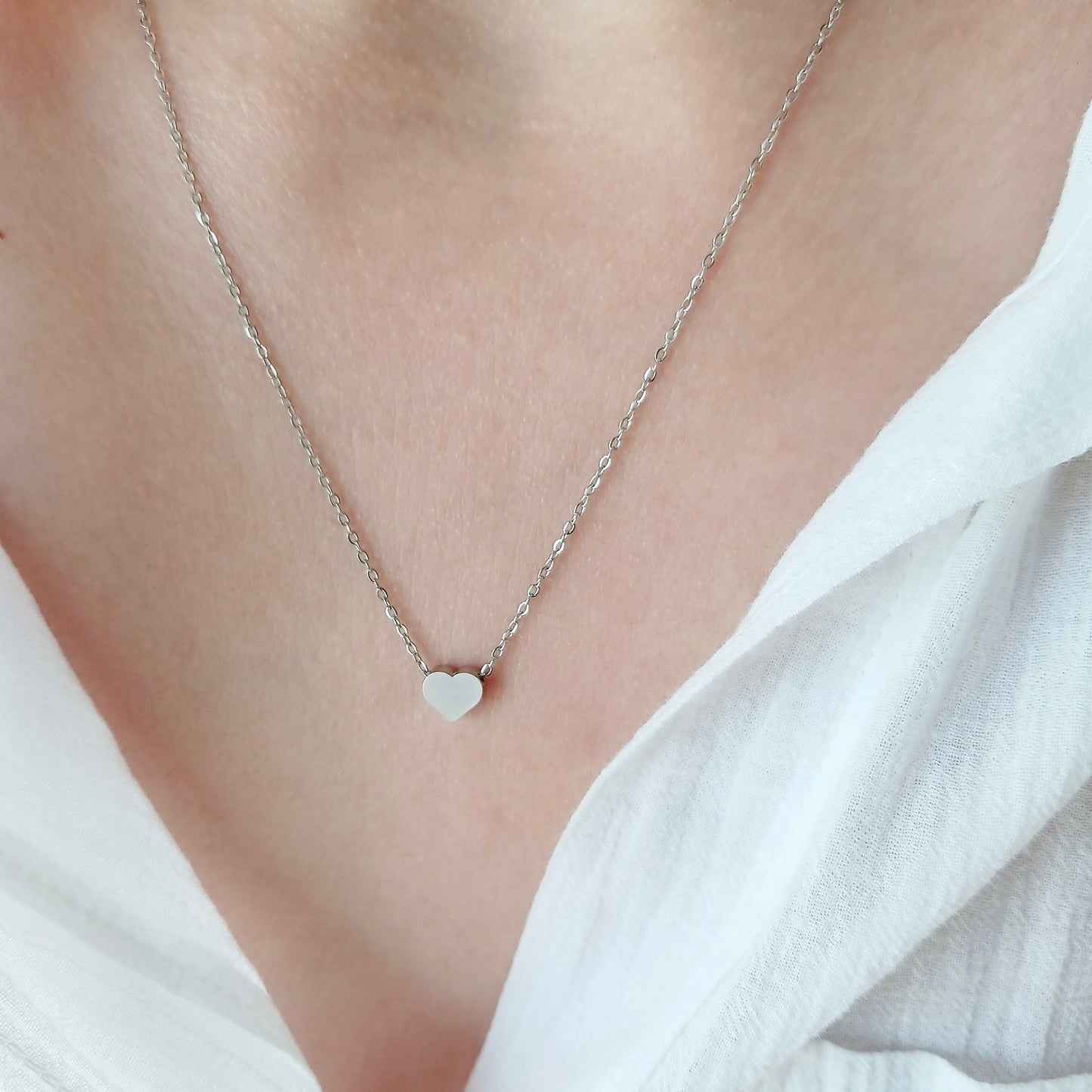 Silver heart necklace