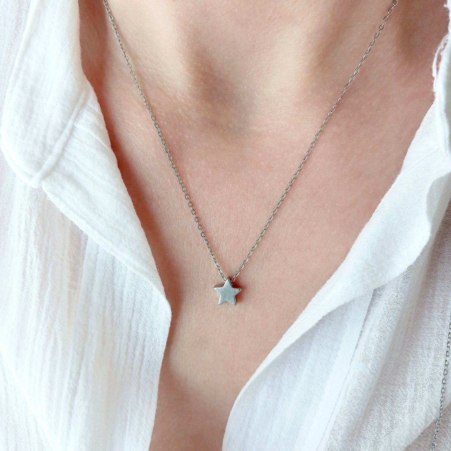Silver star necklace