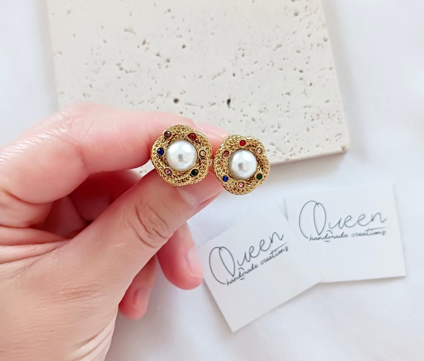 Colorful stud earrings