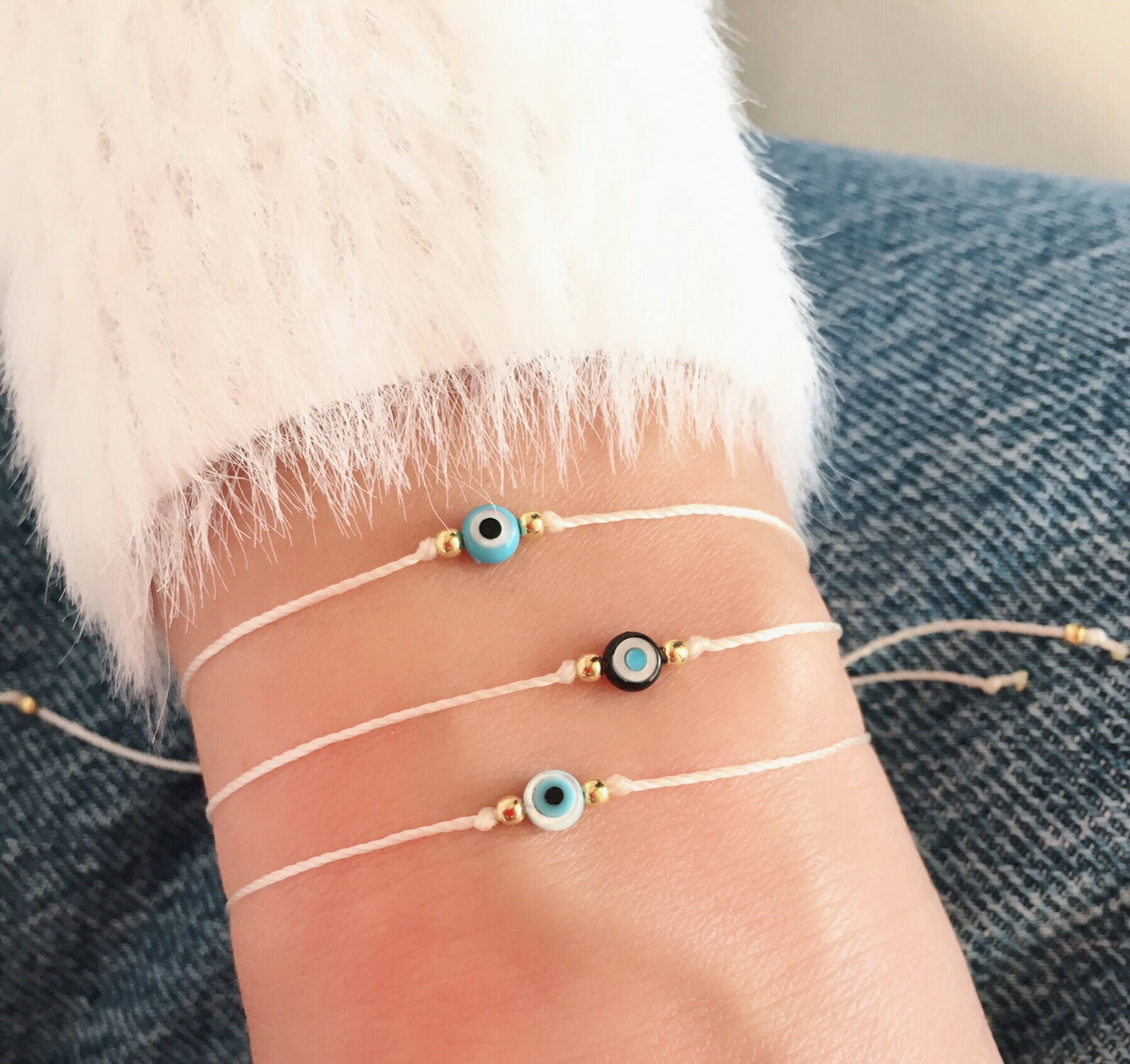 Tiny evil eye bracelet