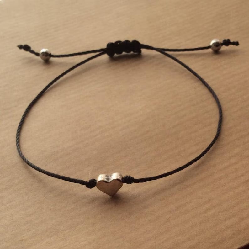 Heart cord bracelet