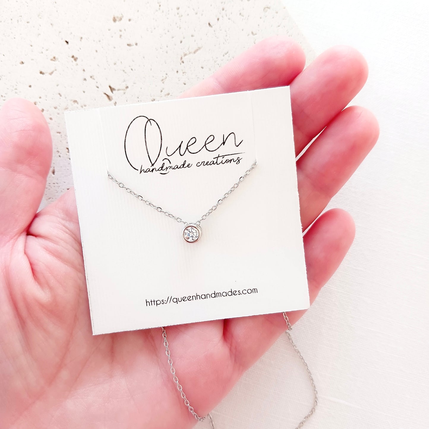 Silver zirconia necklace