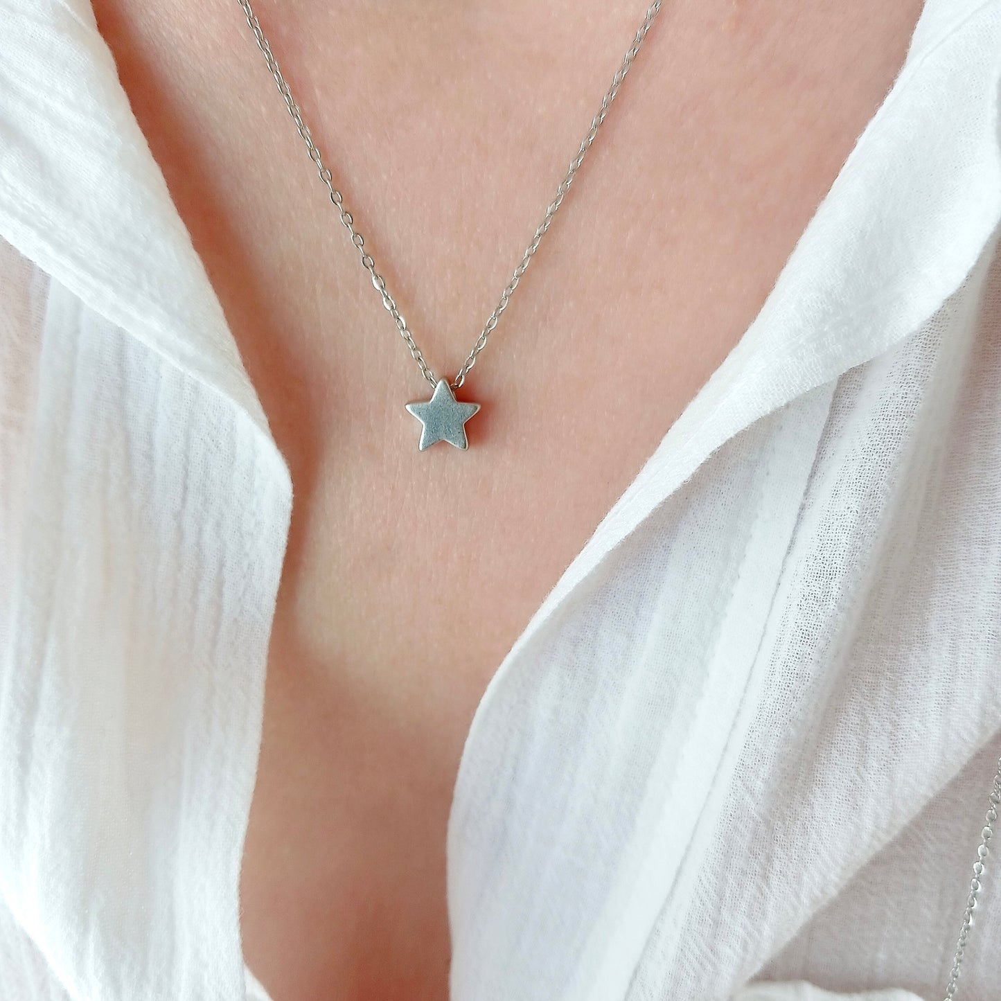 Silver star necklace
