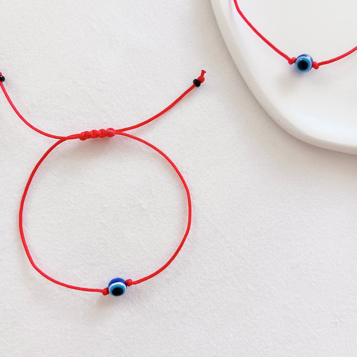 Bracelet mauvais œil avec cordon rouge, lot de 5