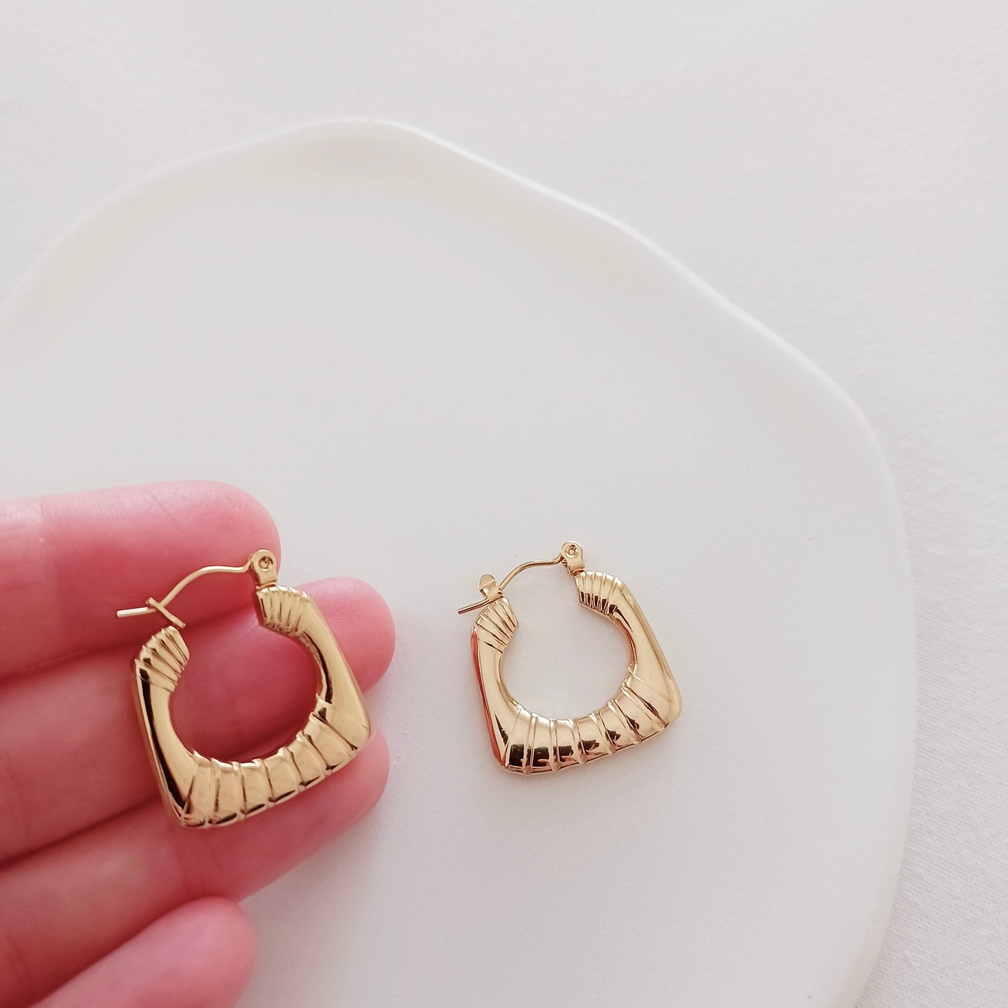 Simple steel earrings
