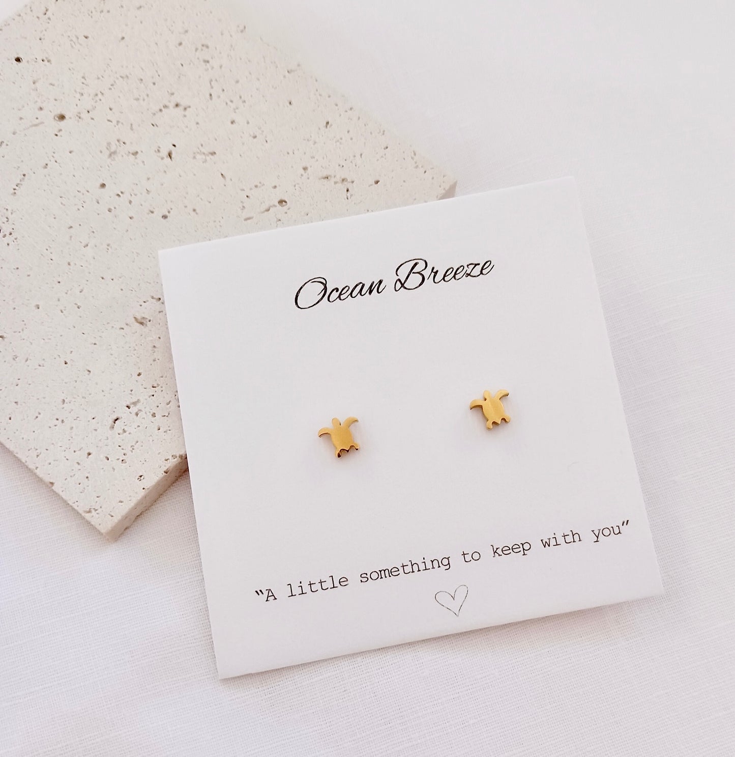 Small turtle stud earrings stainless steel