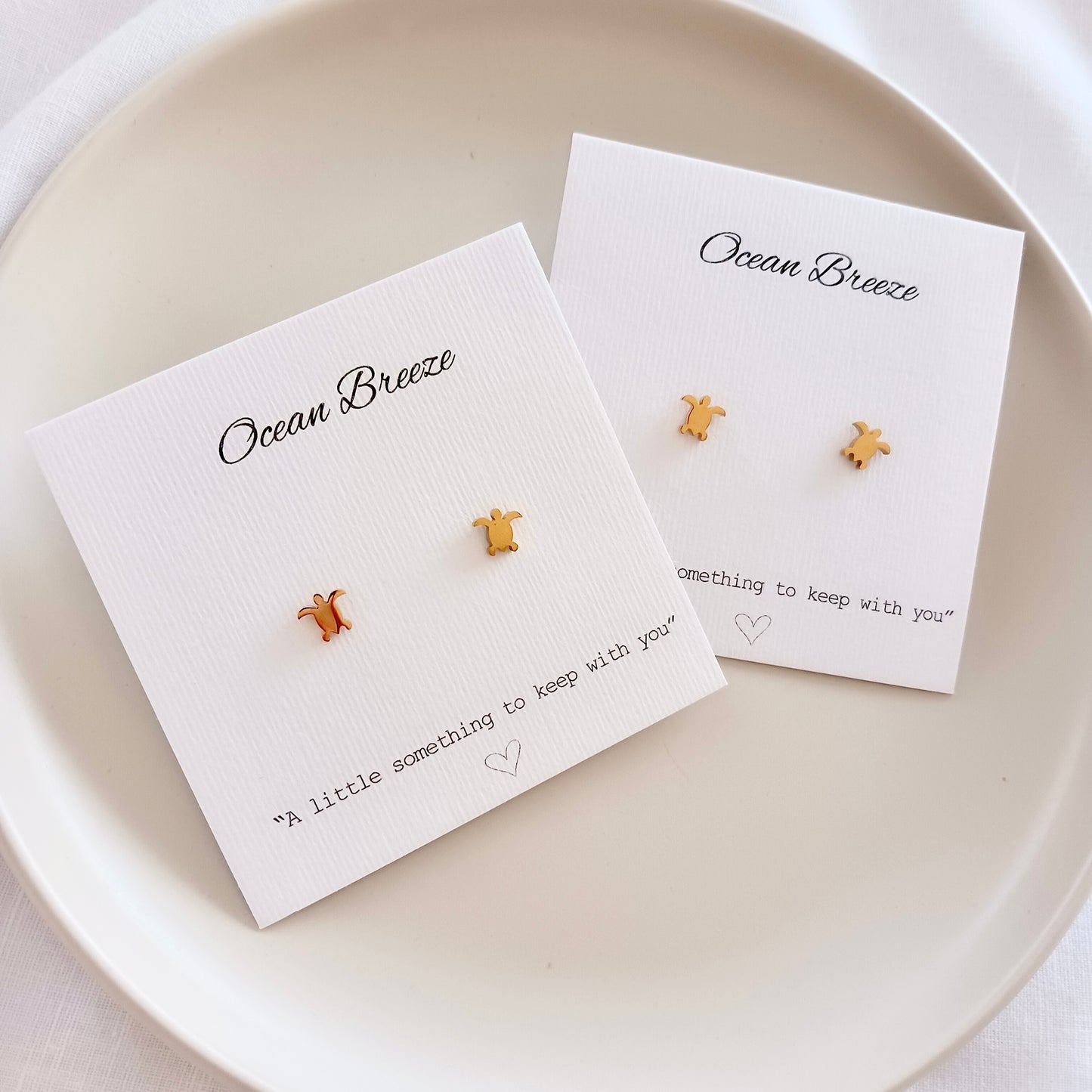 Small turtle stud earrings stainless steel