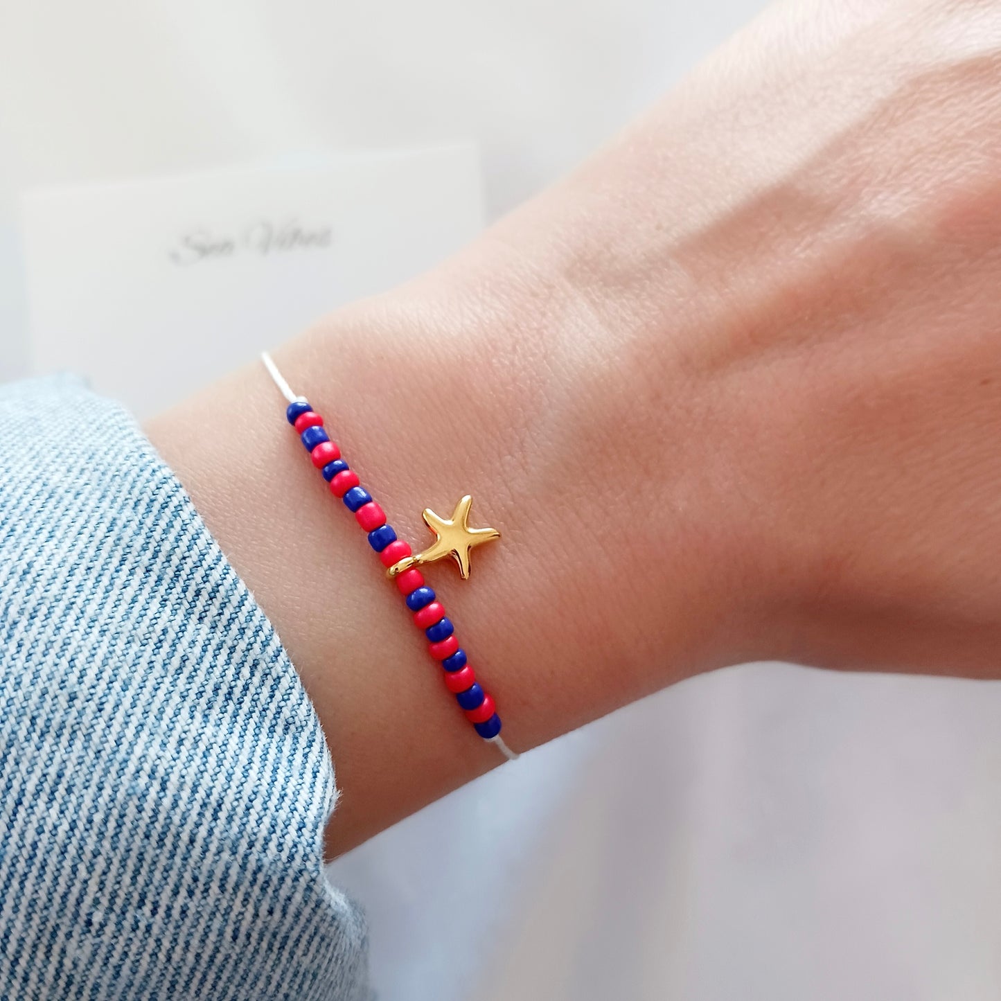 Starfish colourful beaded bracelet