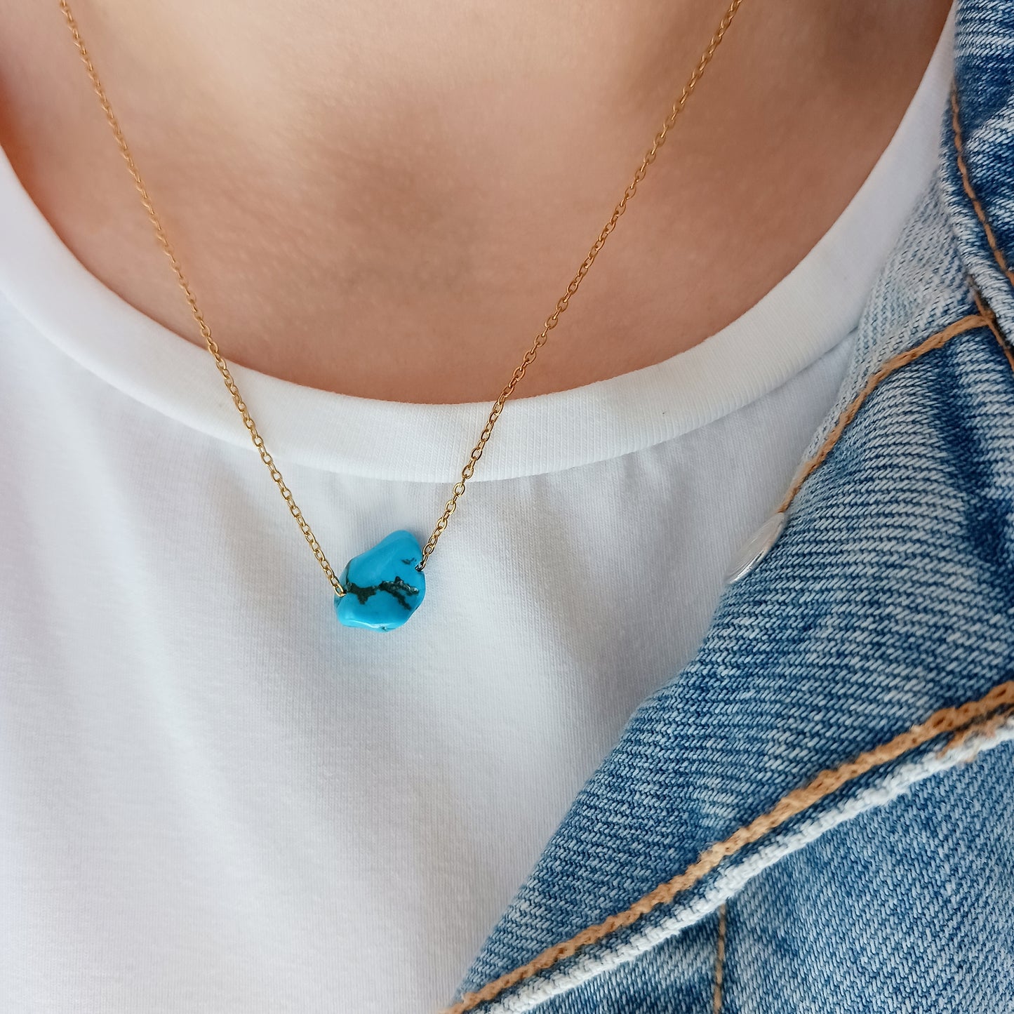 Delicate blue howlite necklace