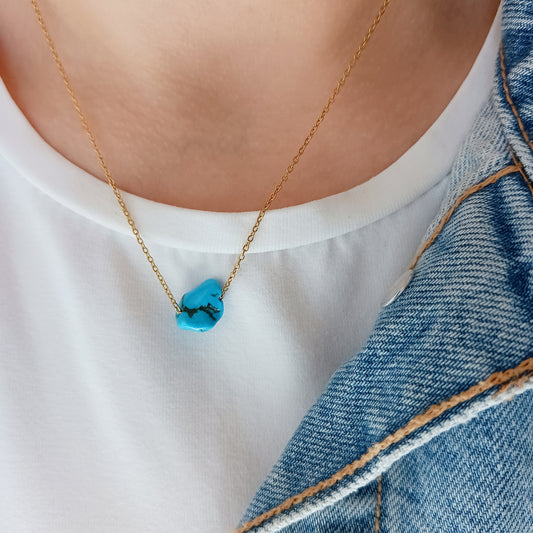Delicate blue howlite necklace