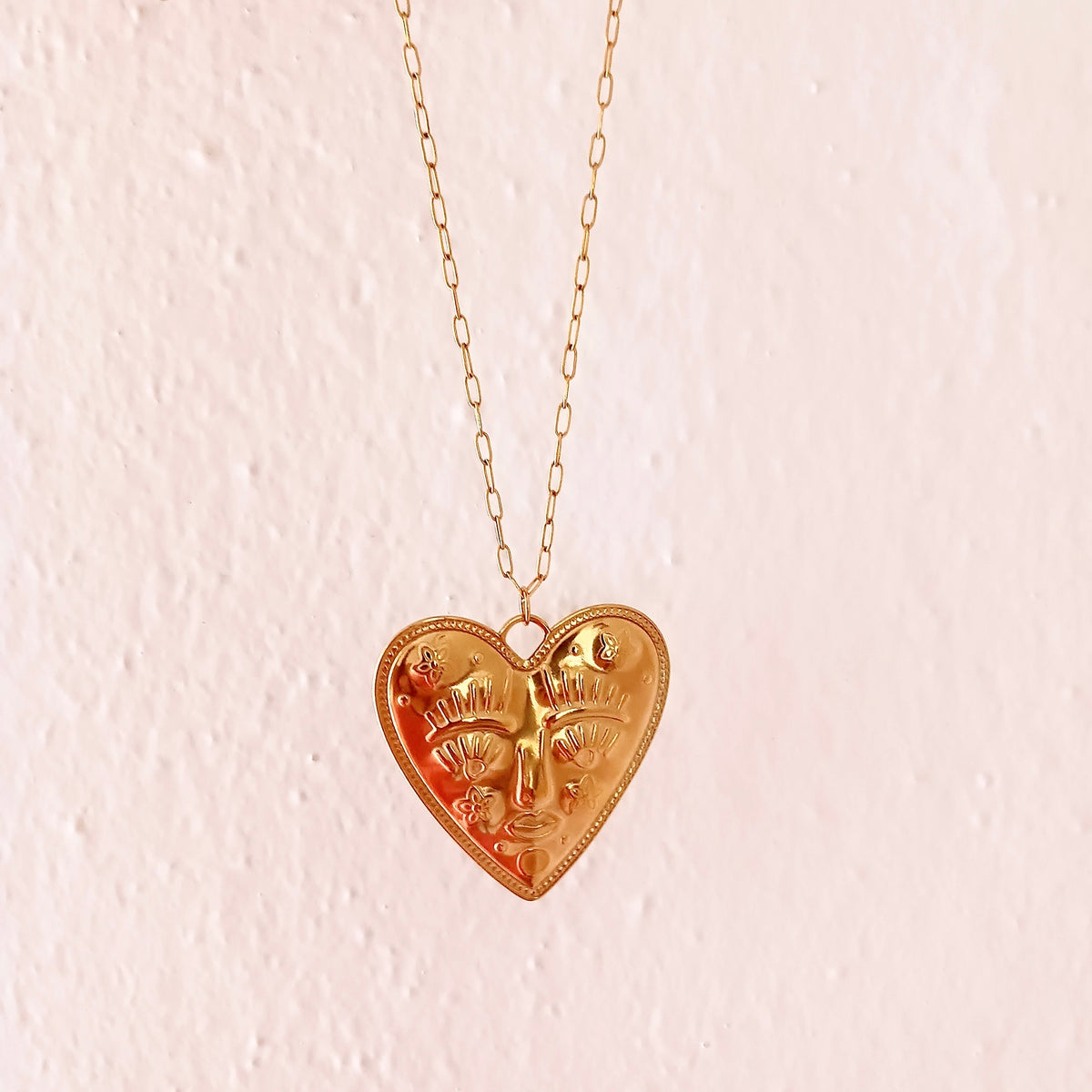 Stainless steel heart pendant necklace