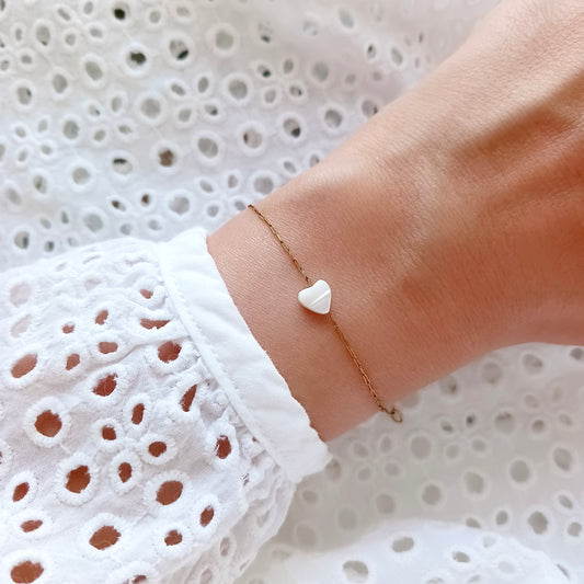 Bracelet coeur en nacre