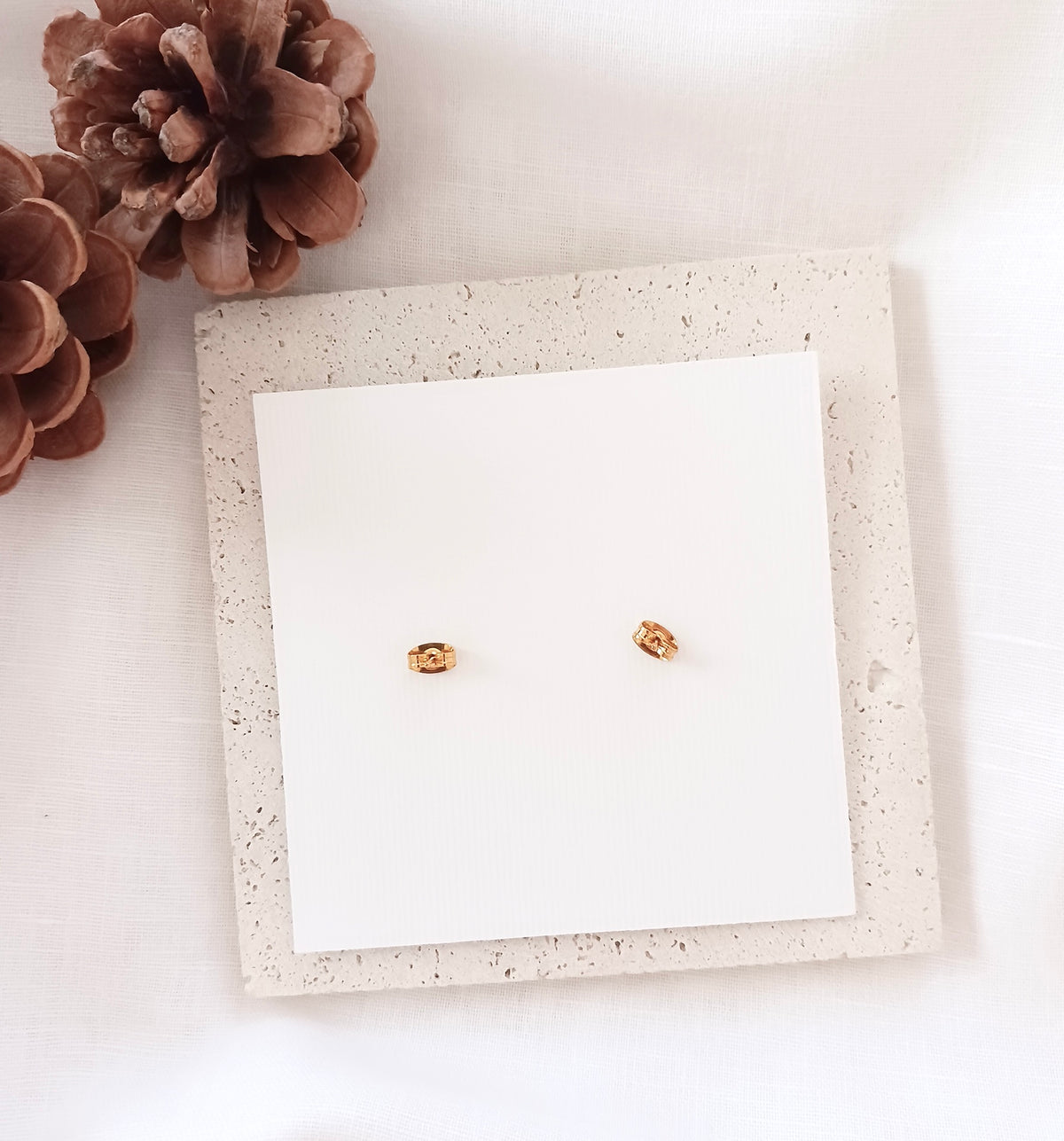 Gingerbread christmas stud earrings in stainless steel