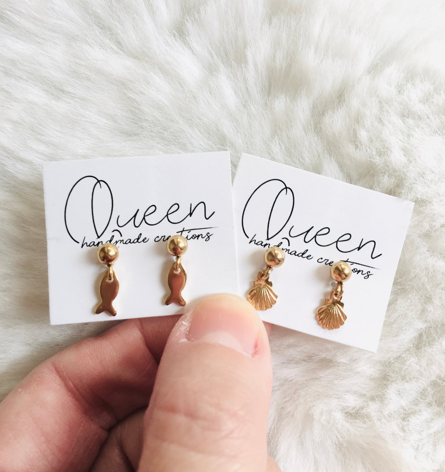 Tiny gold earrings