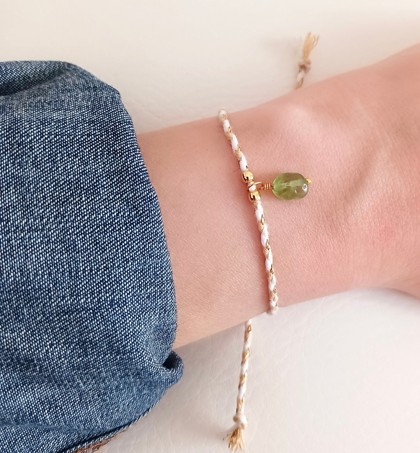 Peridot cord bracelet