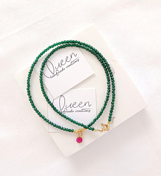 Emerald crystal necklace