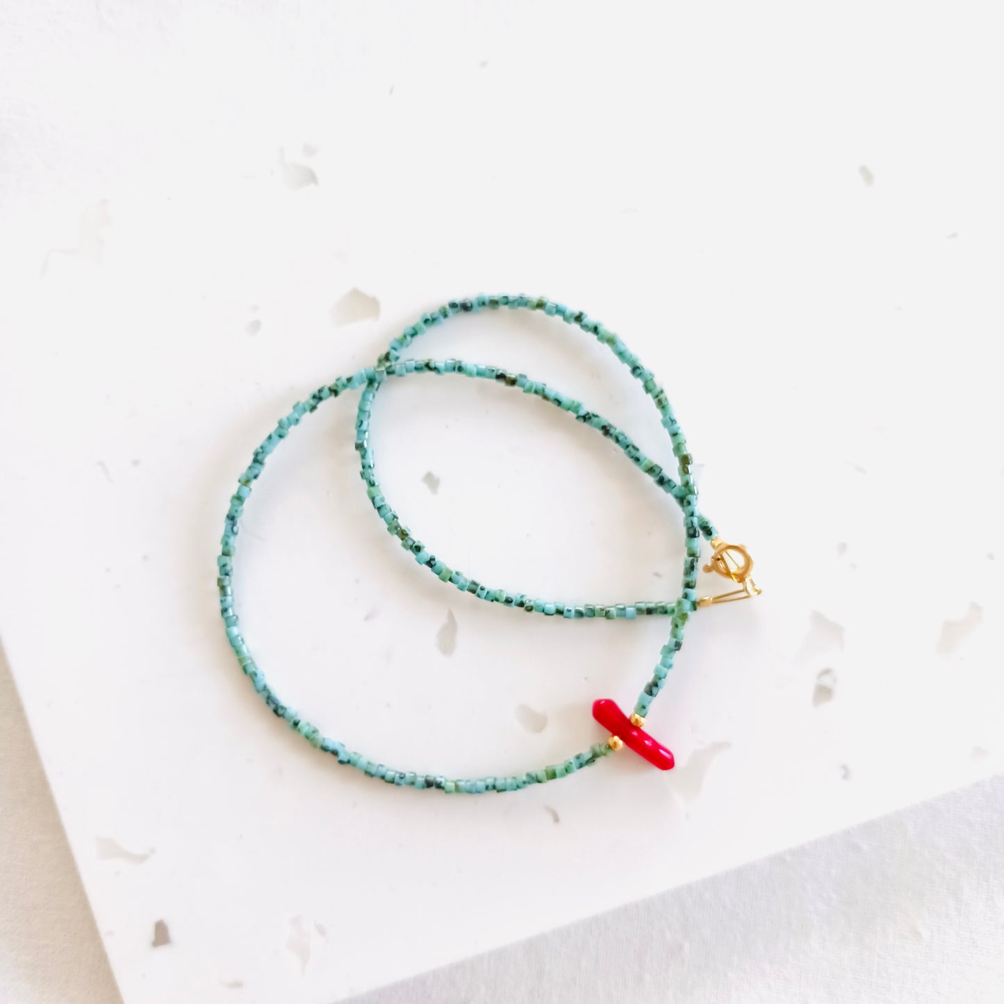 Turquoise necklace with gemstone