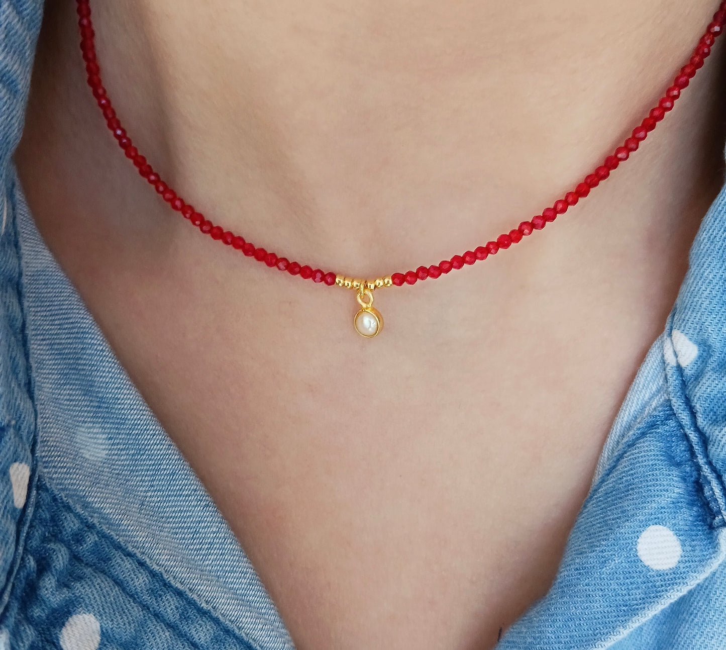 Red crystal necklace