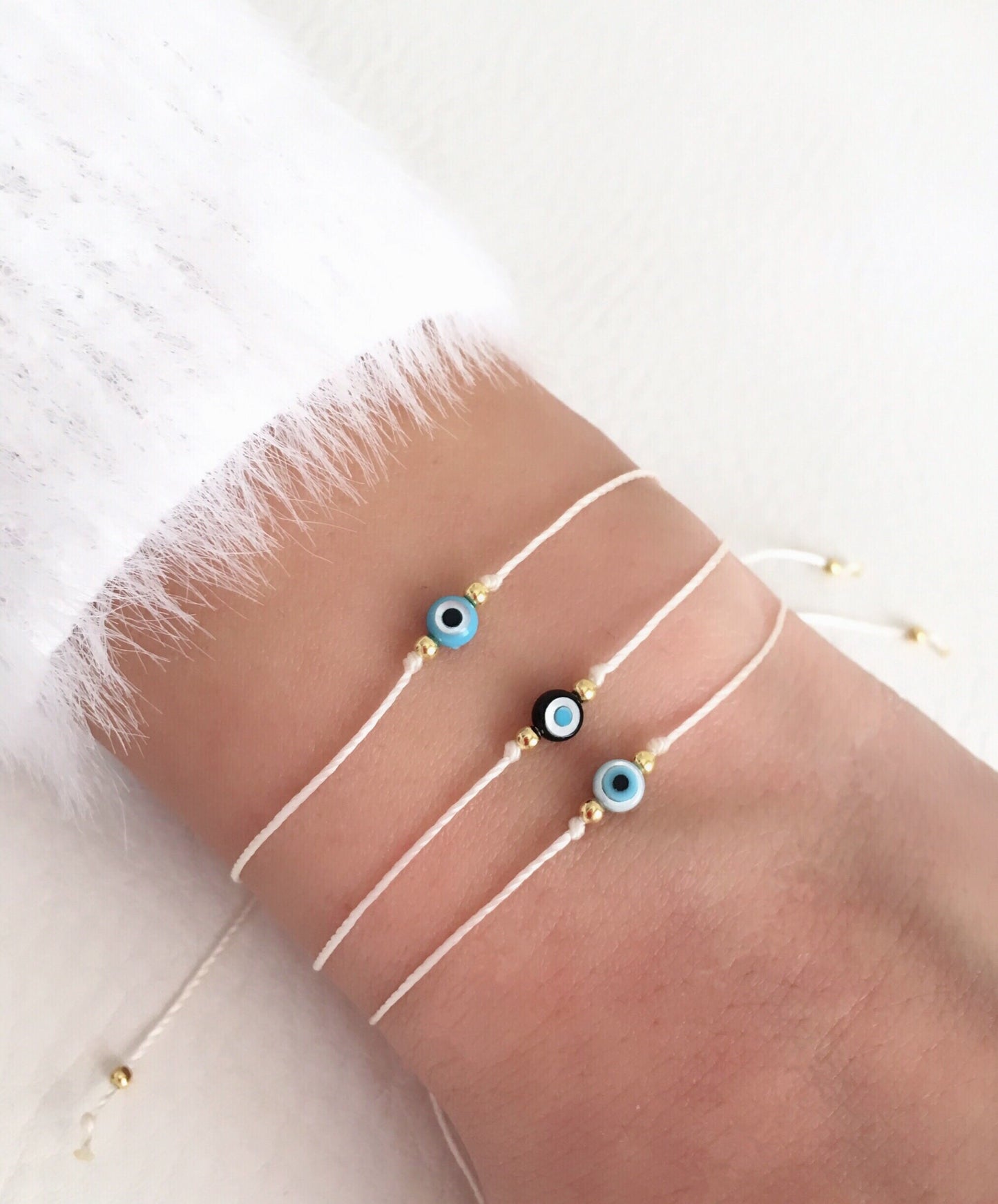 Tiny evil eye bracelet