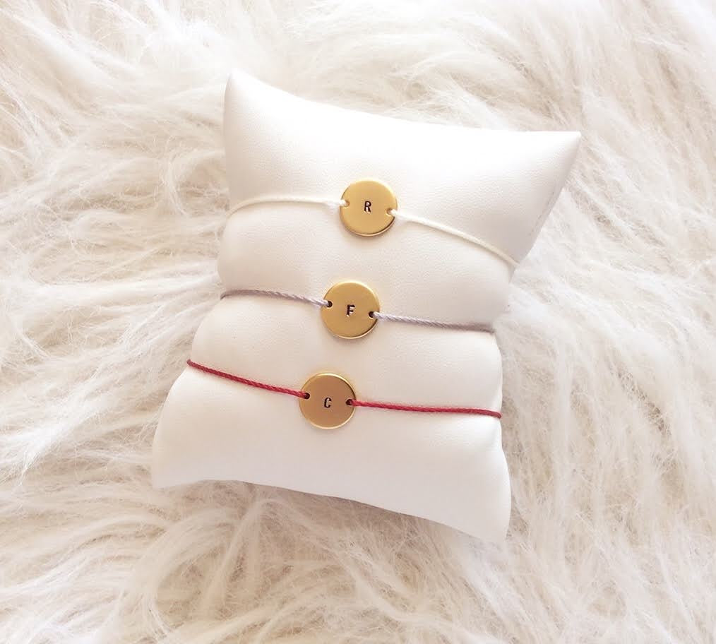 Initial disc bracelet