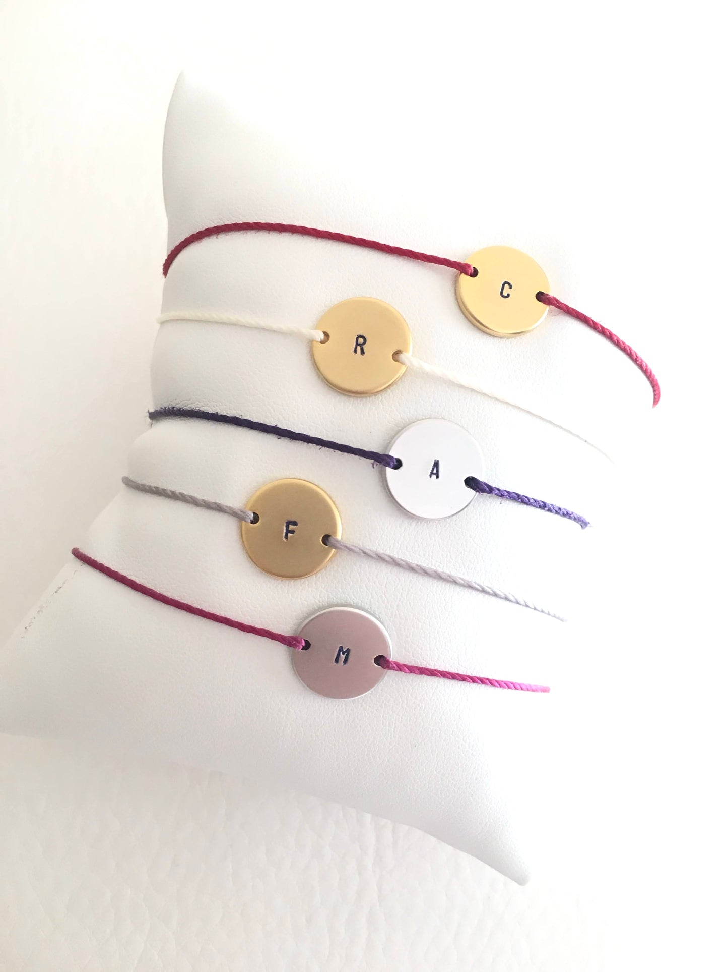 Initial disc bracelet