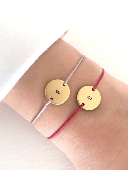 Initial disc bracelet