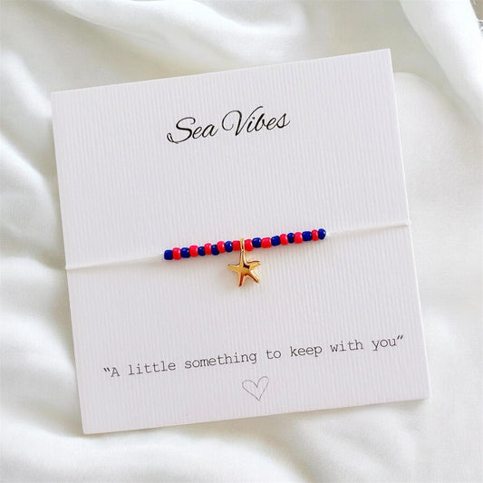 Starfish colourful beaded bracelet